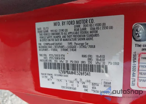 2014 Ford Mustang V6 Premium из США, поврежденный, VIN 1ZVBP8AM4E5269341